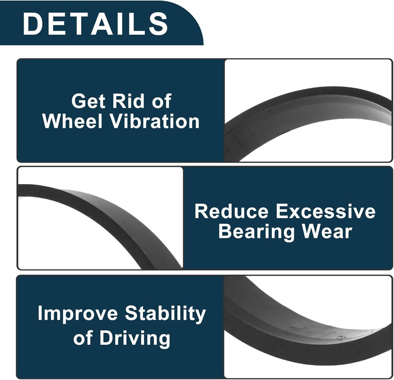 TUCKBOLD Car Wheel Hub Centric Rings Durable Wheels Center Shaft Shock Absorbing Hubrings Black 2 Pcs OD 75.1mm to ID 72.6mm Polycarbonate - Image 4